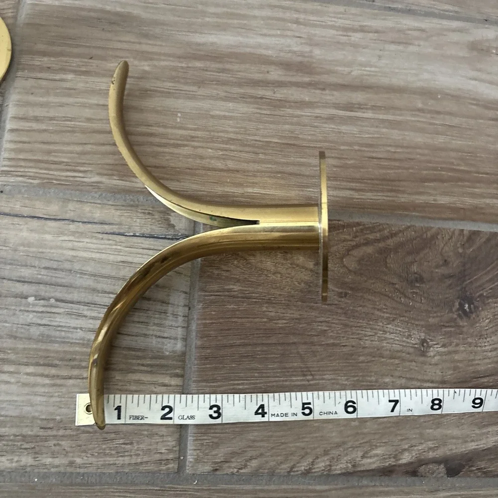 Two Mid-Century Modern Sculpted Brass‎ Swedish Lily Candle Holder by Ivar Bjork